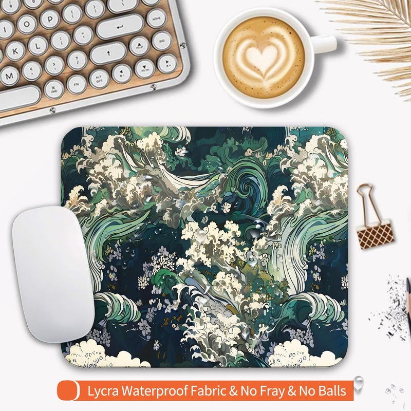 Armanza Square Mouse Pad Japanese Art,Personalized Premium-Textured Custom Mouse Mat Design,Washable Mousepad Lycra Cloth,Non-Slip Rubber Base Computer Mouse Pads for Wireless Mouse - Image 3